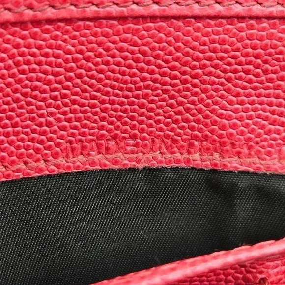 Dior Textured Red Grained Leather Wallet-on-Chain - Picture 2 of 16